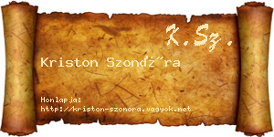 Kriston Szonóra névjegykártya